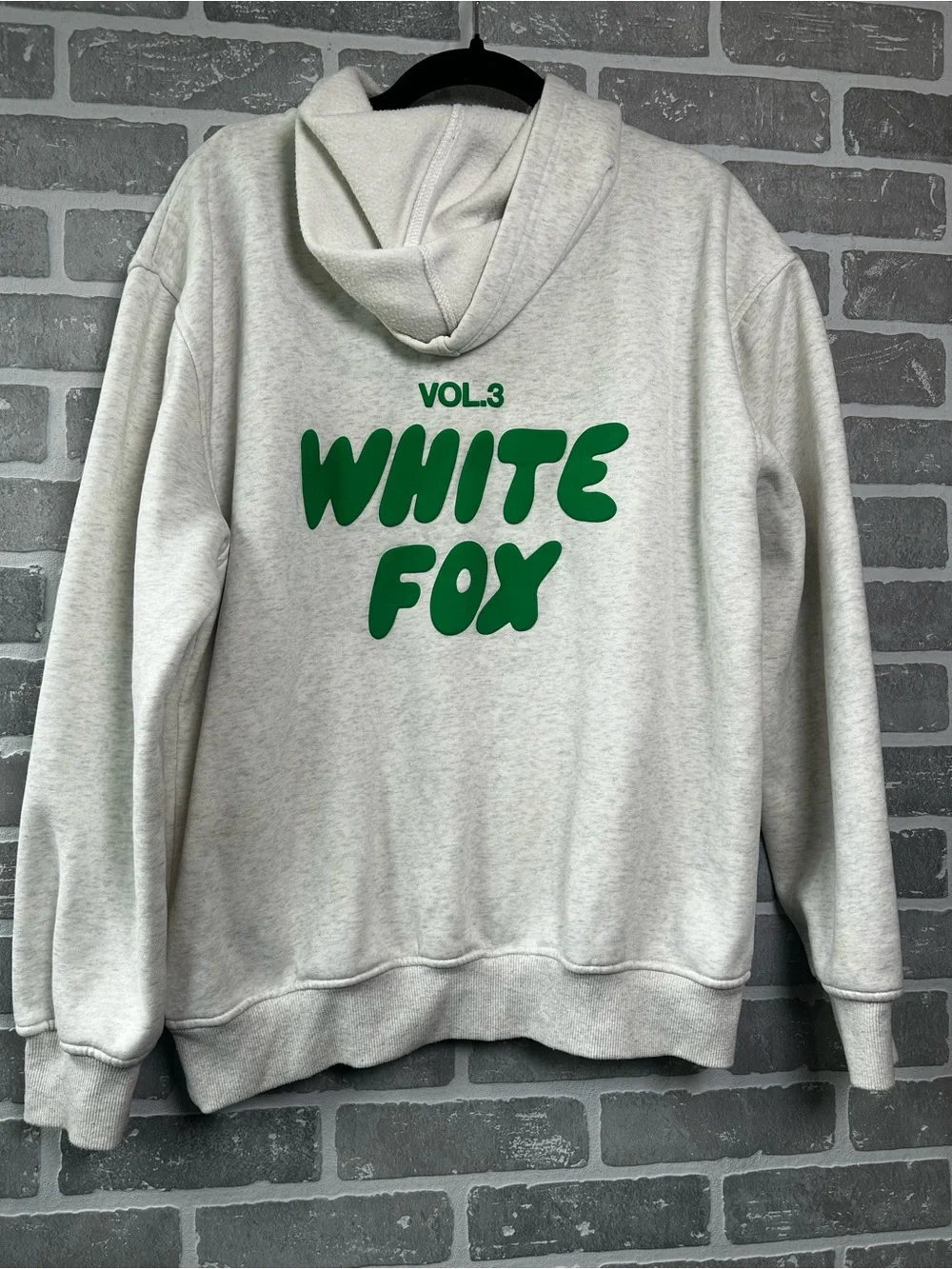 White Fox Vol. 3 Matching Hoodie & Jogger Set Light Gray Green Logo Oversized